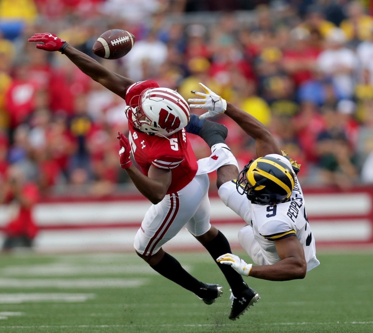 The Bills on Saturday drafted Wisconsin's Rachad Wildgoose (left) in the sixth round.